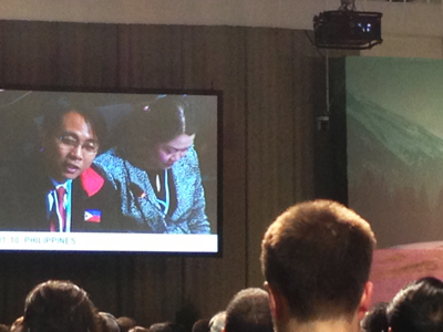 Philippines Representative makes an emotional appeal during the Conference opening