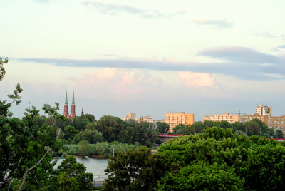 View of Praga's lush lands from across the river PHOTO: Lara Szypszak