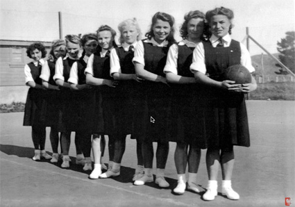 Pahiatua, NZ: A girls basketball team; 1948 PHOTO courtesy of the Kresy-Siberia Virtual Museum Exhibition: Daily Life 
