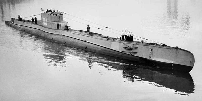 The Polish Navy submarine ORP Orzeł (Eagle) in Scotland, via the Imperial War Museum.