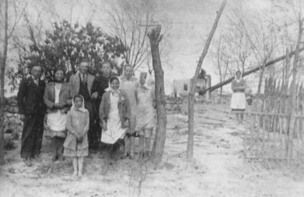 The village of Podborze right after the war showing burnt ruins of a village burned for hiding Jews